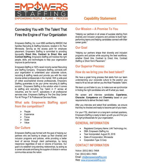 About Us - Empowers Staffing - Banking and Finance Staffing Company